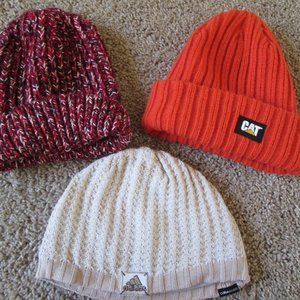 LOT OF 3 Beanie Caps One Size Mens